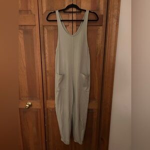 Wear Wrecklessly Women's Sz S Green Utility Cotton Jumpsuit - Made in Morocco